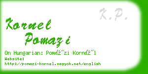 kornel pomazi business card